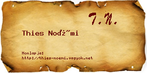 Thies Noémi névjegykártya